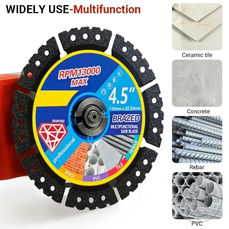 4.5 Inch Diamond Brazed Multifunctional Saw Blade for Multi-Material Cutting 20 4.5 Inch Diamond Brazed Multifunctional Saw Blade for Multi-Material Cutting