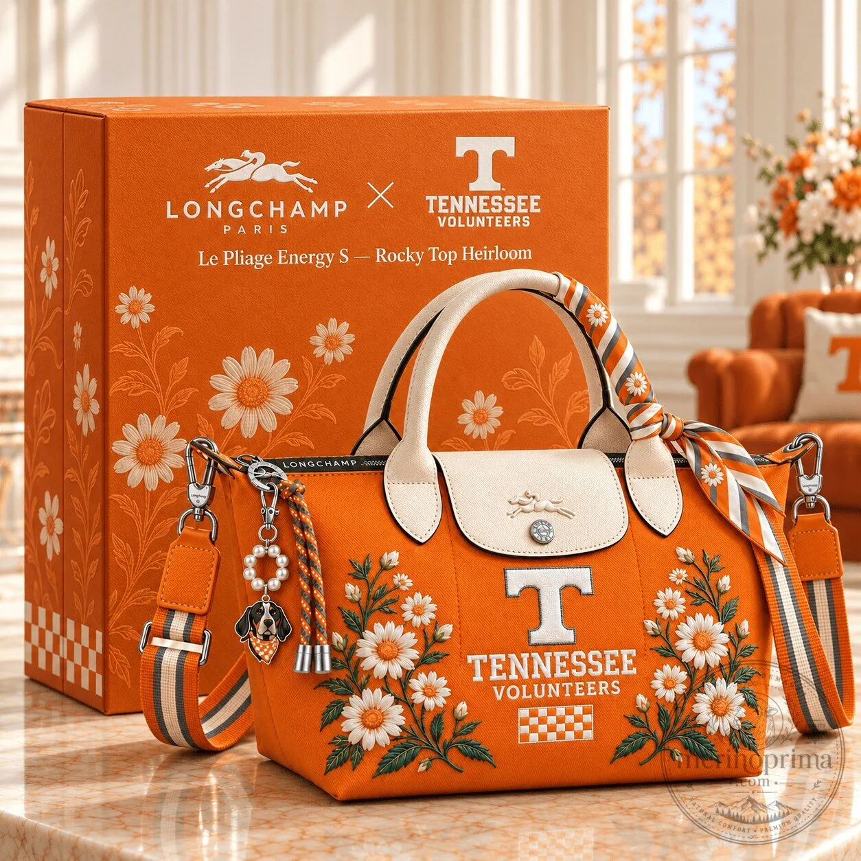 Longchamp Paris Tennessee Volunteers Le Pliage Energy S Rocky Top Heirloom Handbag