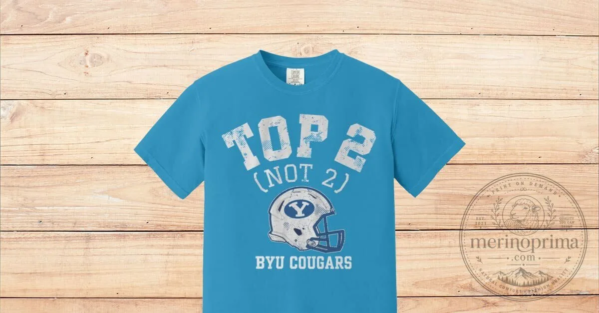 BYU Cougars Top 2 Not 2 Funny Football Helmet Graphic T-Shirt