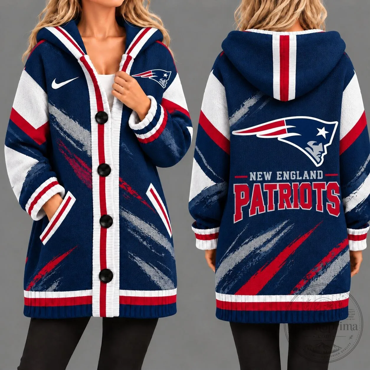 New England Patriots NFL Team Pride Oversized Cardigan Jacket