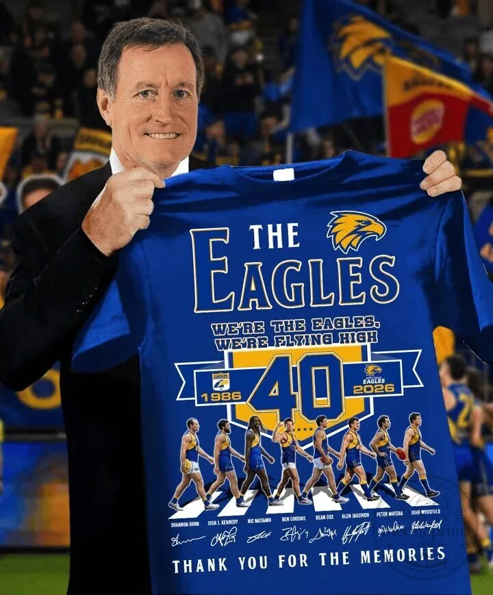 40th Anniversary T-Shirt Celebrating West Coast Eagles - Thank You For The Memories 1 40th Anniversary T-Shirt Celebrating West Coast Eagles - Thank You For The Memories