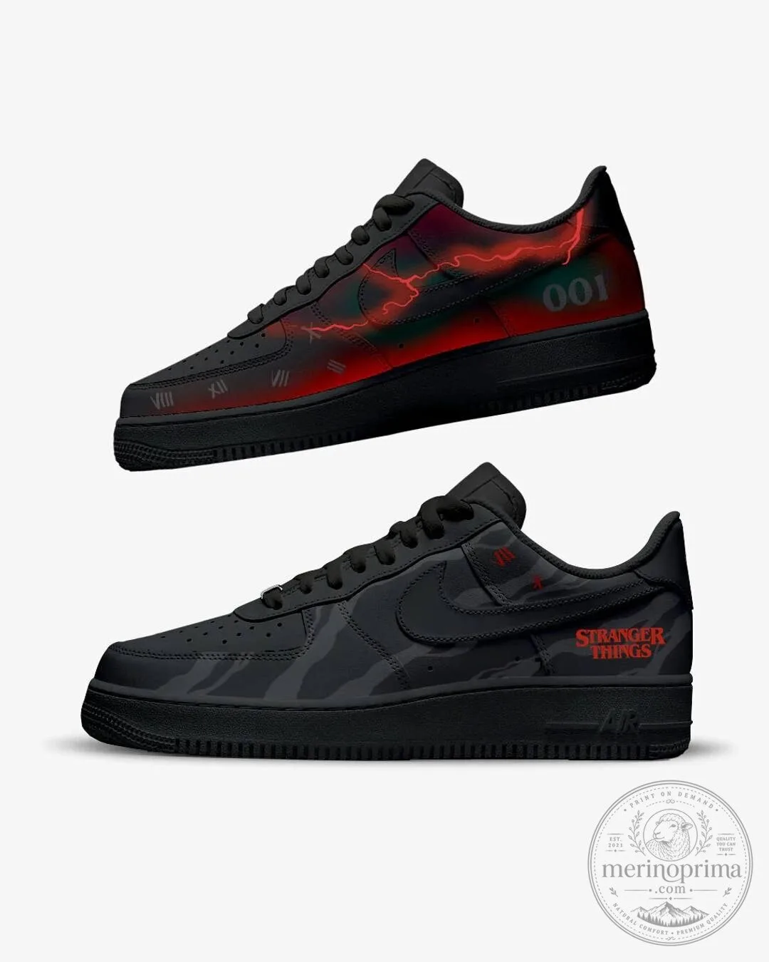 Stranger Things Vecna Monster Black and Red Custom Sneakers Shoes 5 Stranger Things Vecna Monster Black and Red Custom Sneakers Shoes