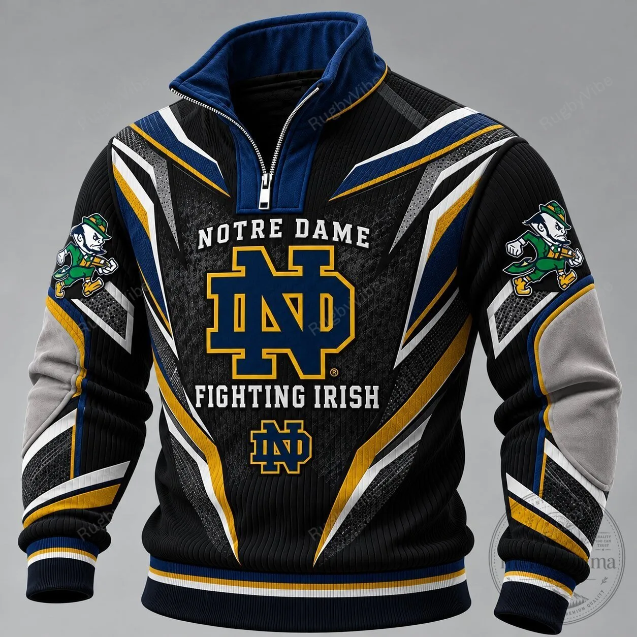 Quarter-Zip Pullover Sweatshirt for Notre Dame Fighting Irish Fans 3 Quarter-Zip Pullover Sweatshirt for Notre Dame Fighting Irish Fans