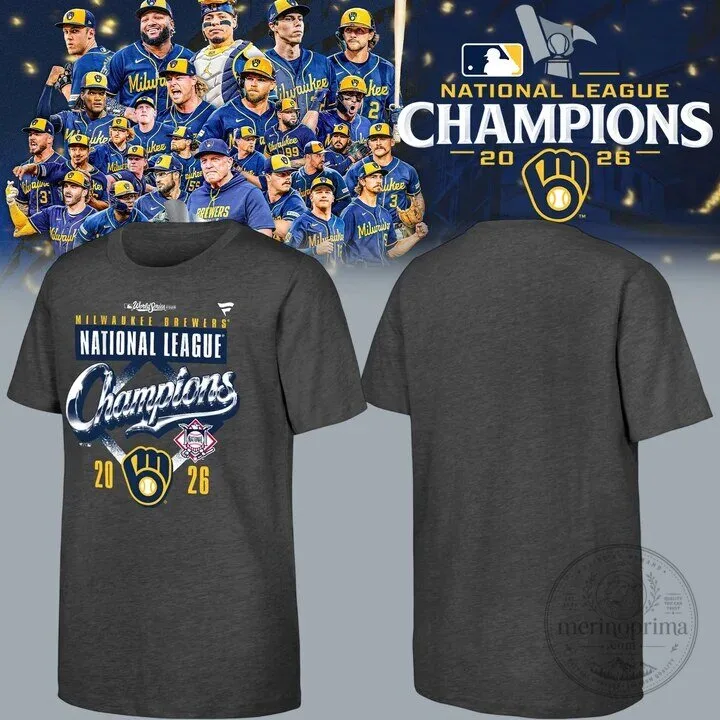 2026 National League Champions T-Shirt - Milwaukee Brewers Fanatics Gear