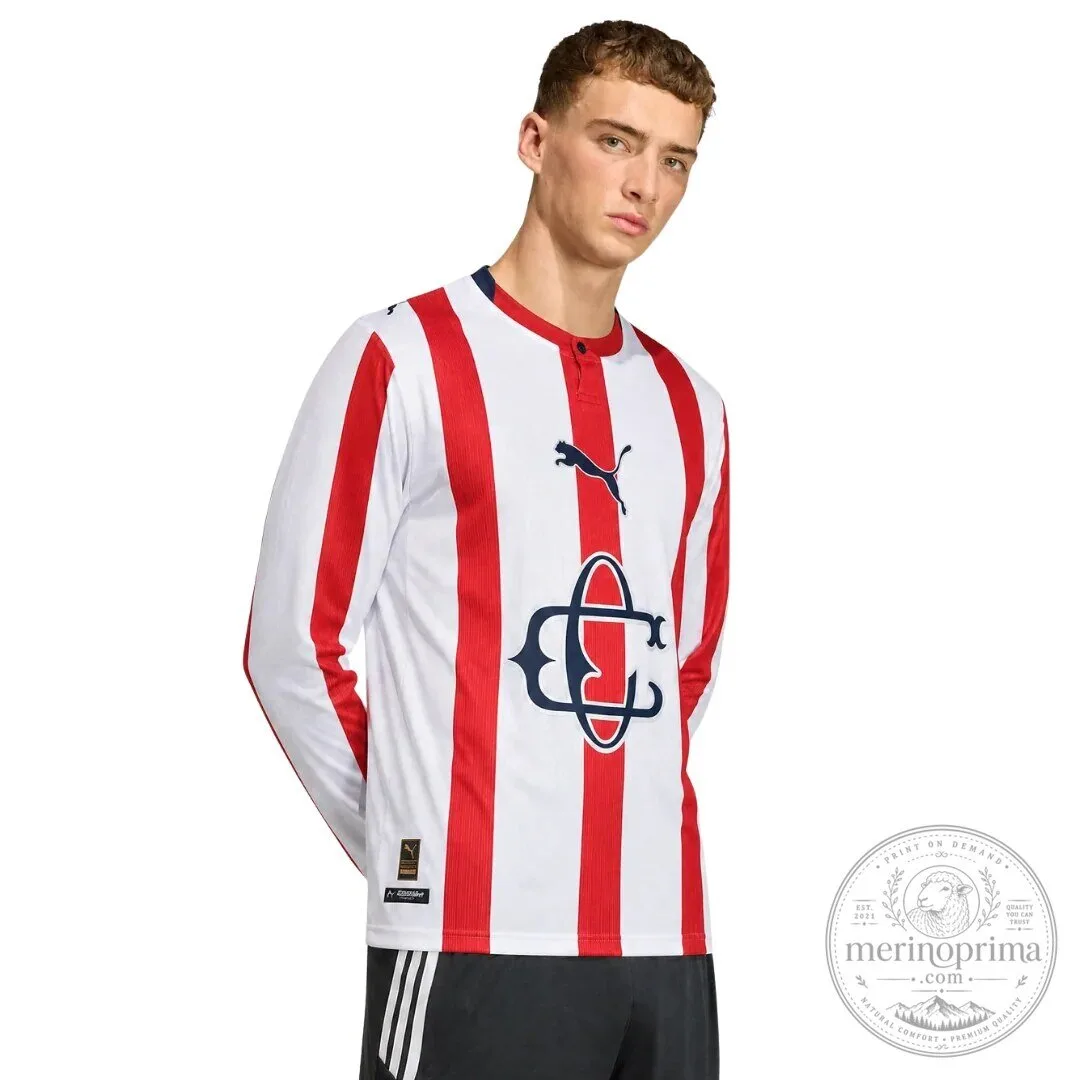 Chivas Guadalajara 120th Anniversary Red And White Striped Long Sleeve Jersey