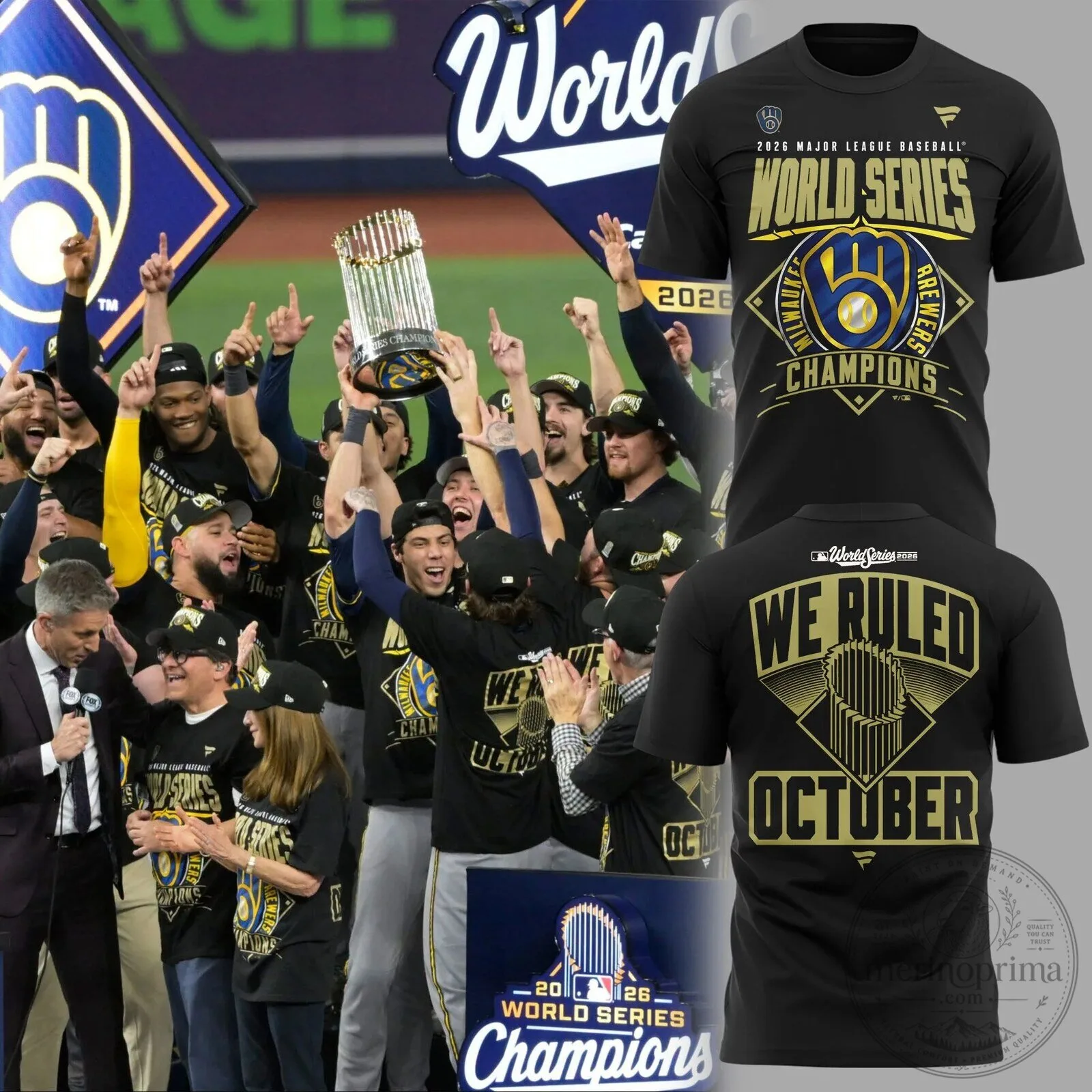 Milwaukee Brewers Baseball World Series Champions 2026 We Ruled October T-Shirt