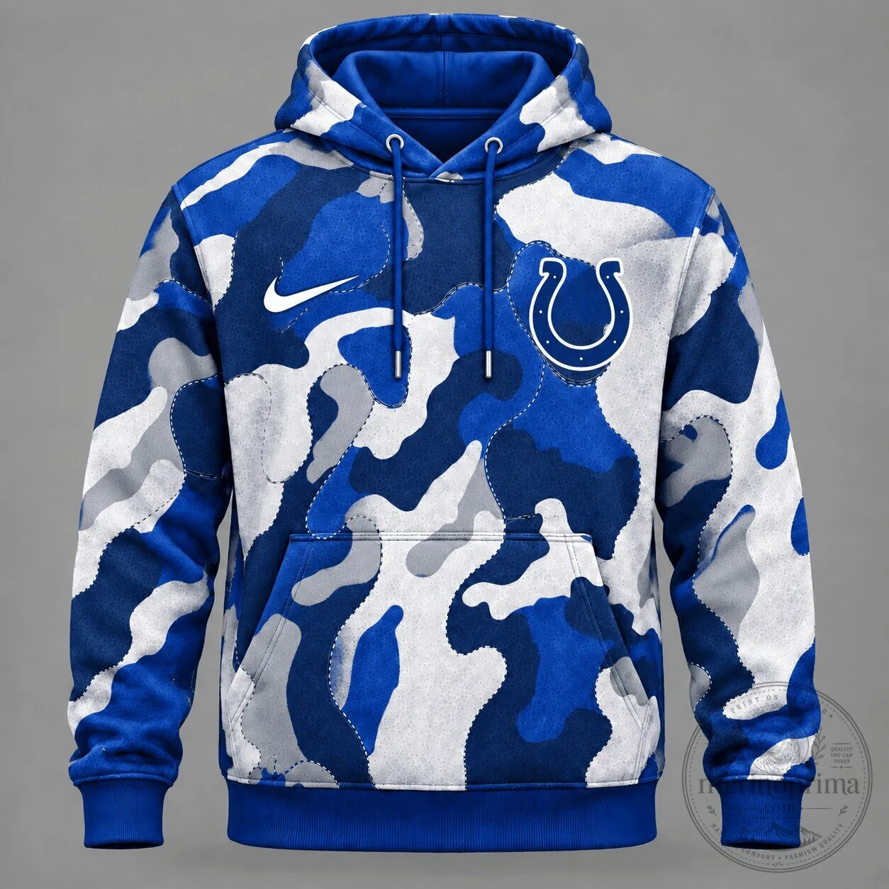 Indianapolis Colts Blue Camouflage Pattern Performance Hoodie for Men