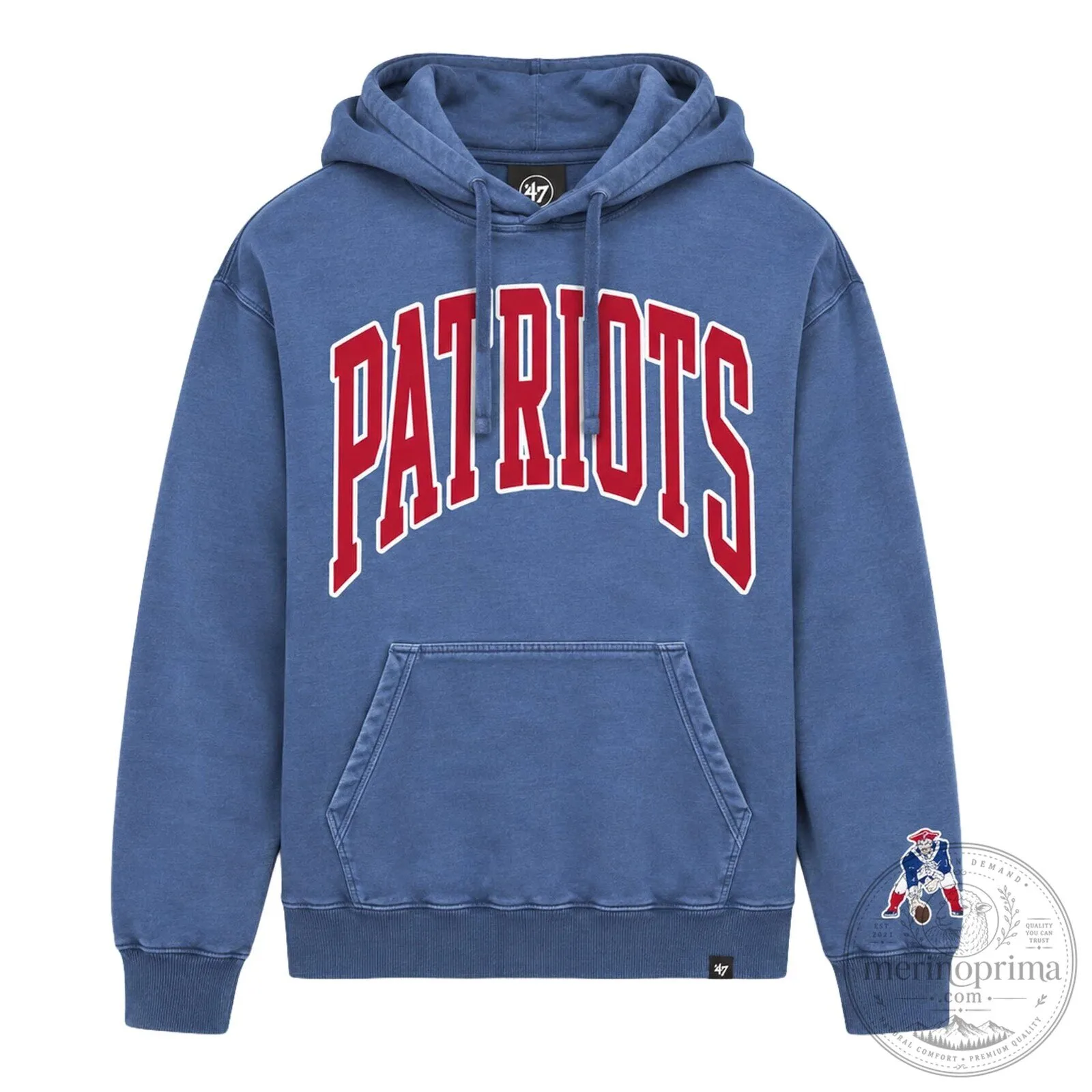 New England Patriots NFL Football Team Logo Blue Pullover Hoodie