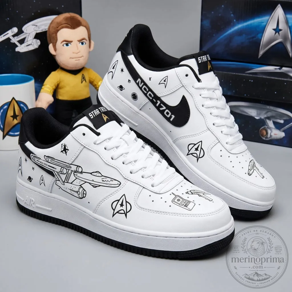 Star Trek Original Series NCC-1701 Enterprise White Low-Top Shoes Star Trek Original Series NCC-1701 Enterprise White Low-Top Shoes