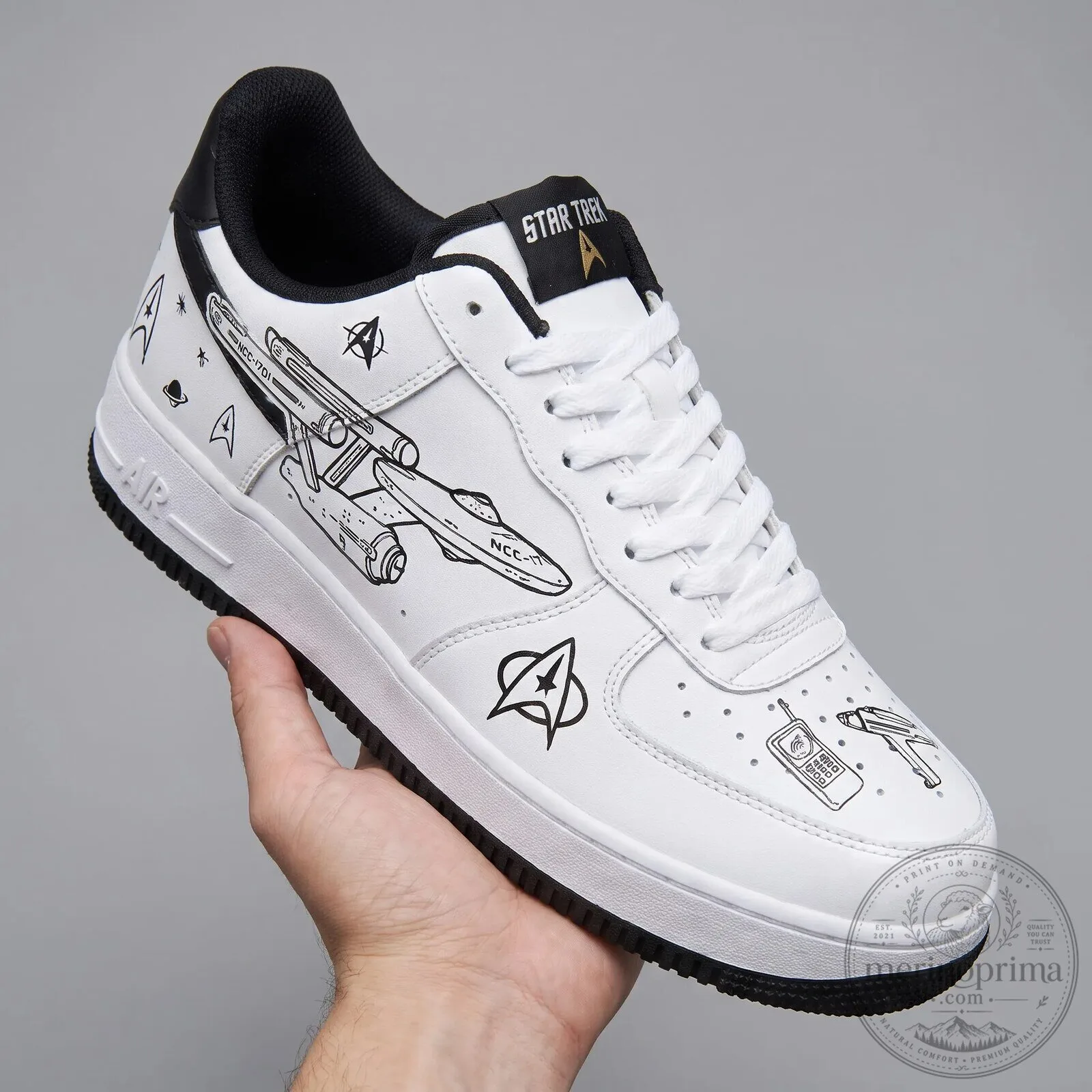Star Trek Original Series NCC-1701 Enterprise White Low-Top Shoes 8 Star Trek Original Series NCC-1701 Enterprise White Low-Top Shoes